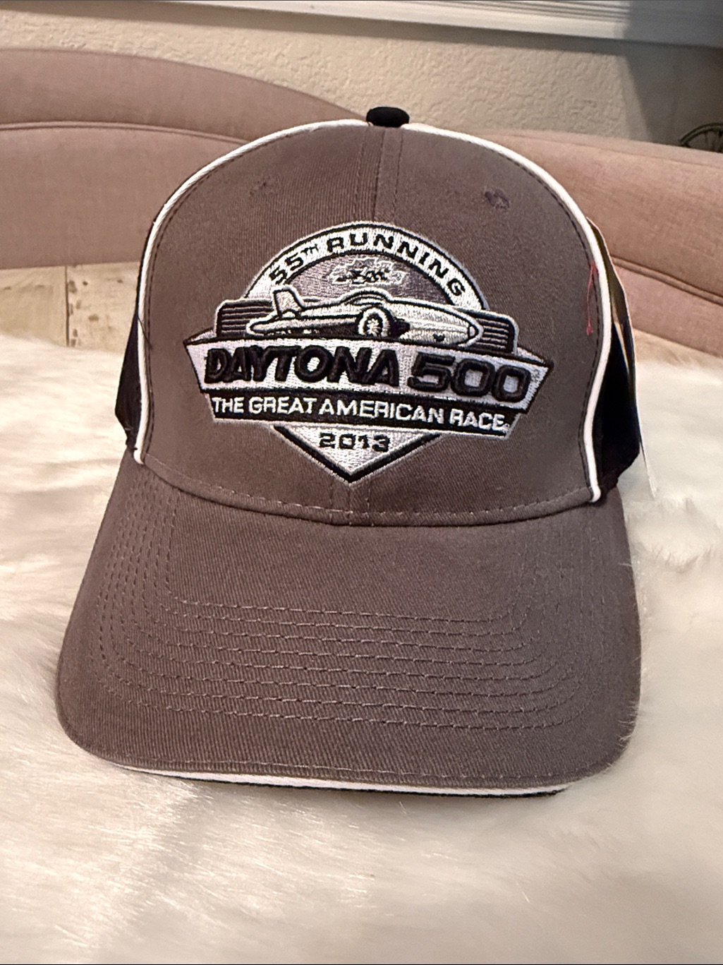 Daytona 500 2013 Embroidered Racing Patch Cap  Gray